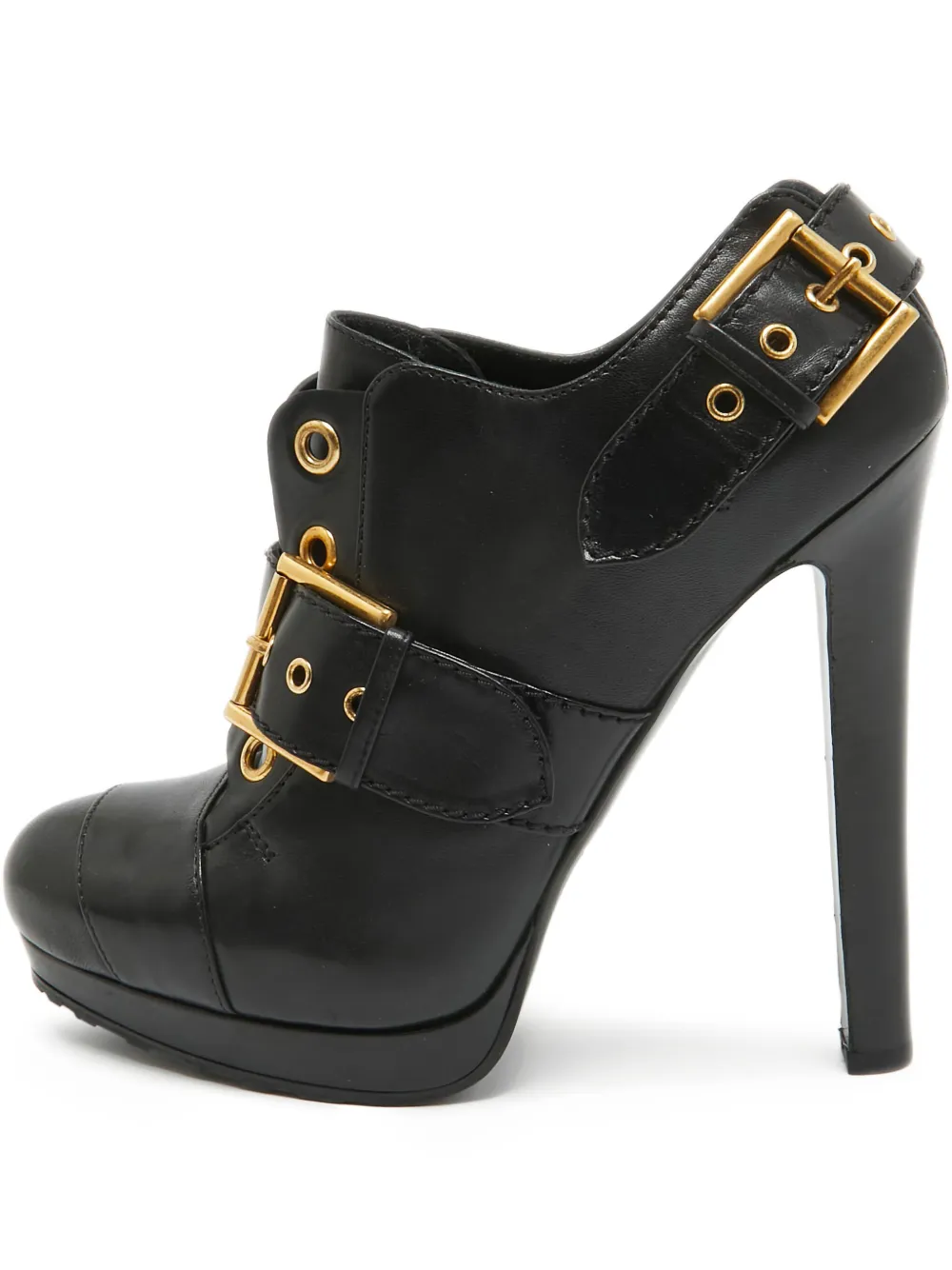 Alexander McQueen Pre-Owned 145mm eyelet-detail buckled boots - Schwarz