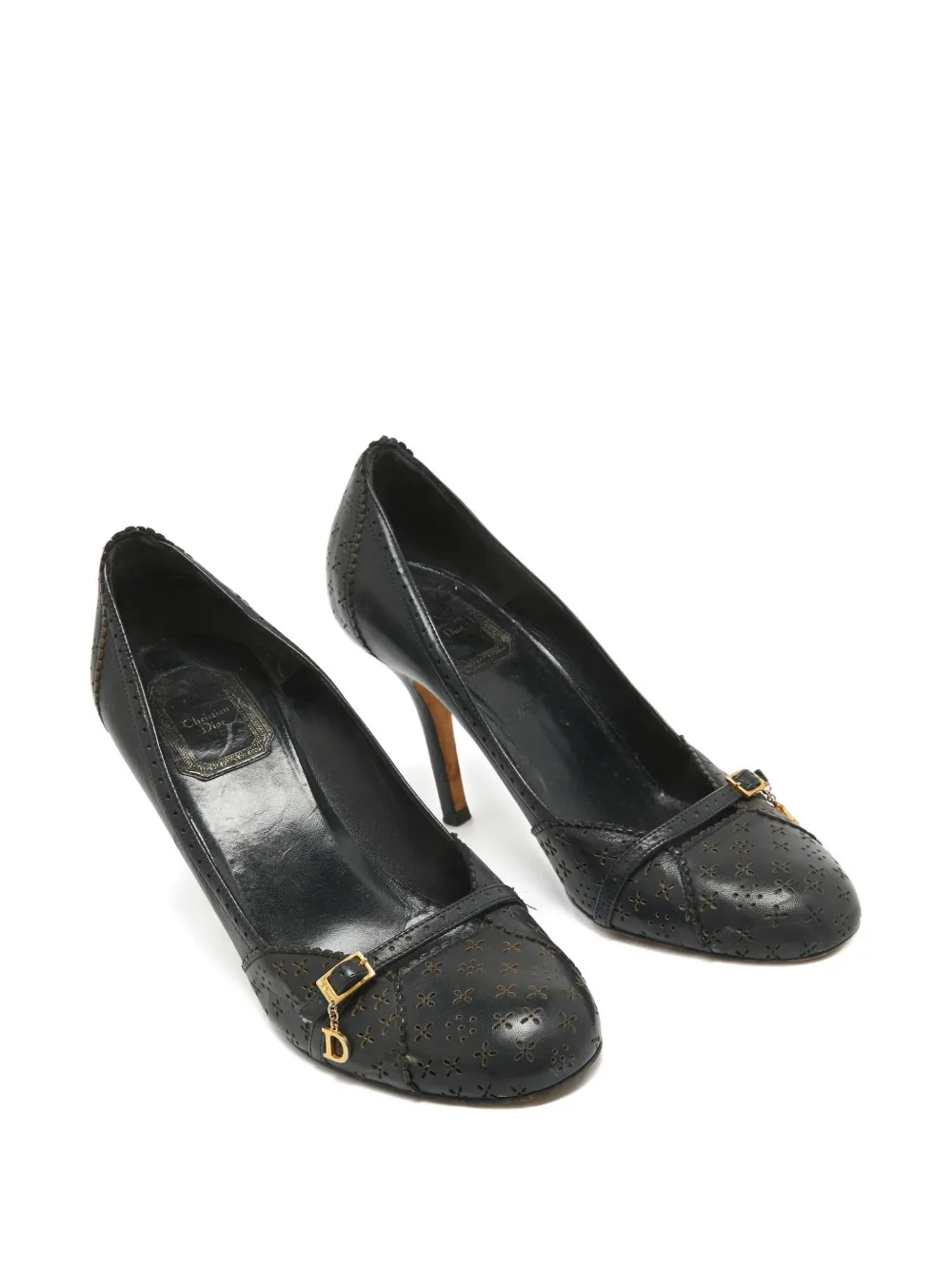 Christian Dior Pre-Owned 90 mm Dior leren pumps met uitgesneden details - Zwart