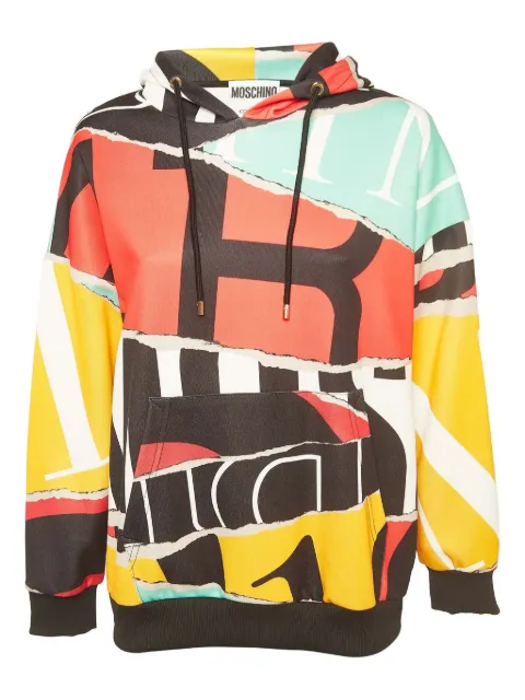 Moschino Pre-Owned patchwork-print hoodie
