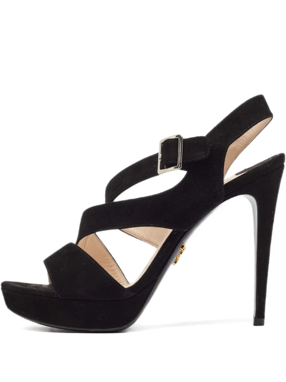 Prada Pre-Owned 115mm suede platform sandals | Black | Image 1