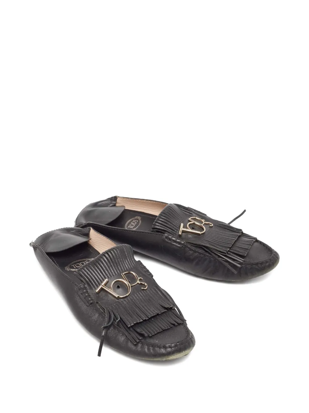 Tod's Vintage fringed leather mules | Flat Mules | Image 2