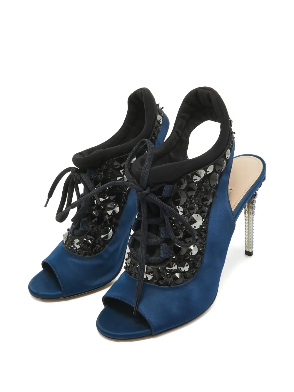 Miu Miu Pre-Owned Sandalen verfraaid met kristallen - Blauw
