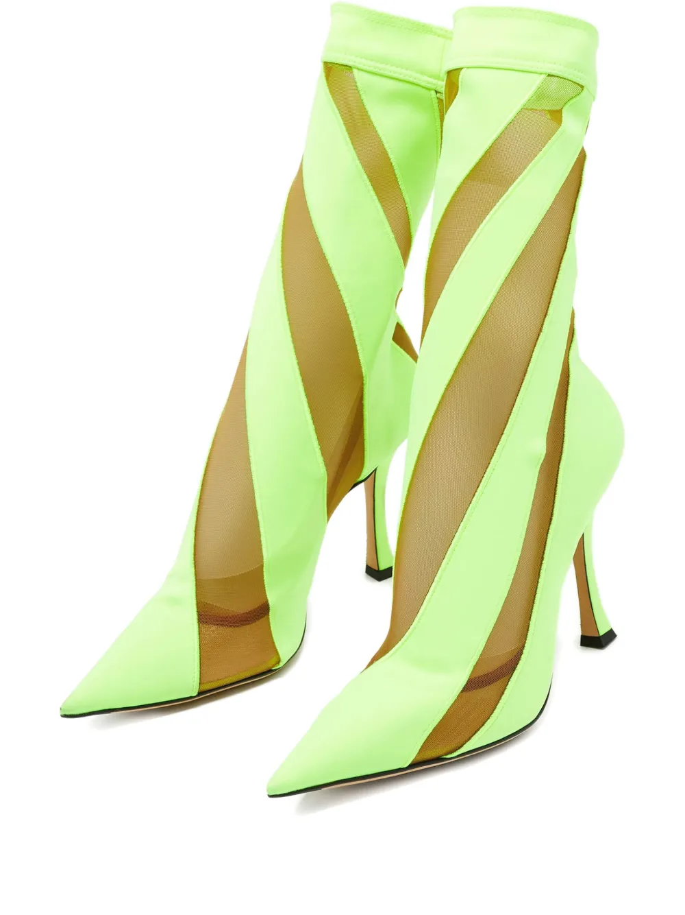 Jimmy Choo Pre-Owned x Mugler 110mm mesh panel point toe boots - グリーン Jimmy Choo Pre-Owned x Mugler 110mm mesh panel point toe boots - グリーン