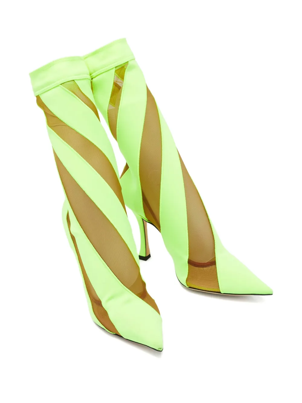 Jimmy Choo Pre-Owned x Mugler 110mm mesh panel point toe boots | Image 2