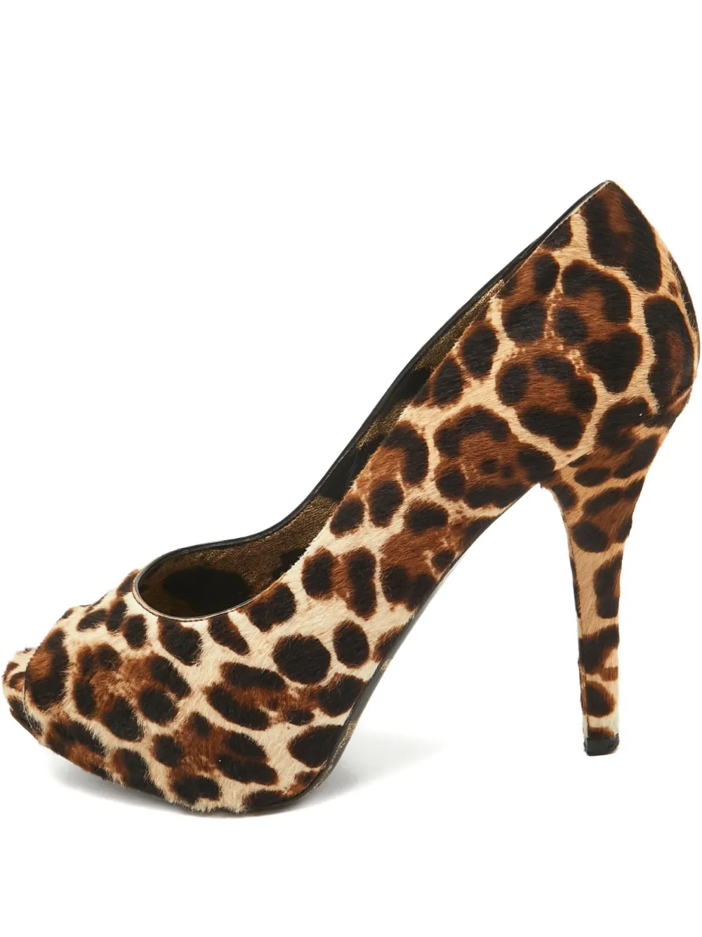 Dolce & Gabbana Pre-Owned 110mm leopard-print peep-toe pumps | Brown | Image 1