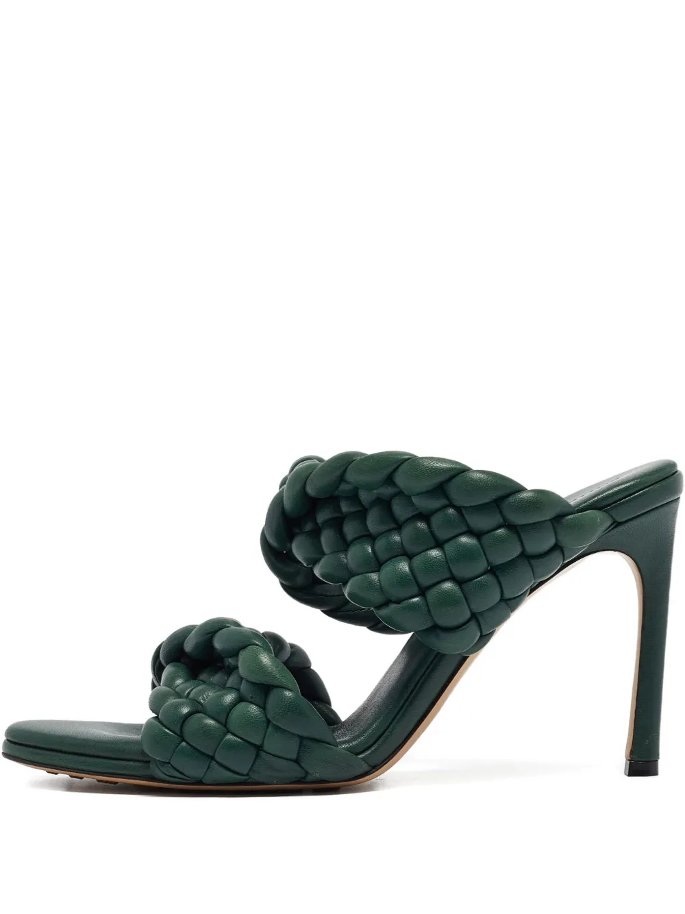 100mm Curve braided leather sandals