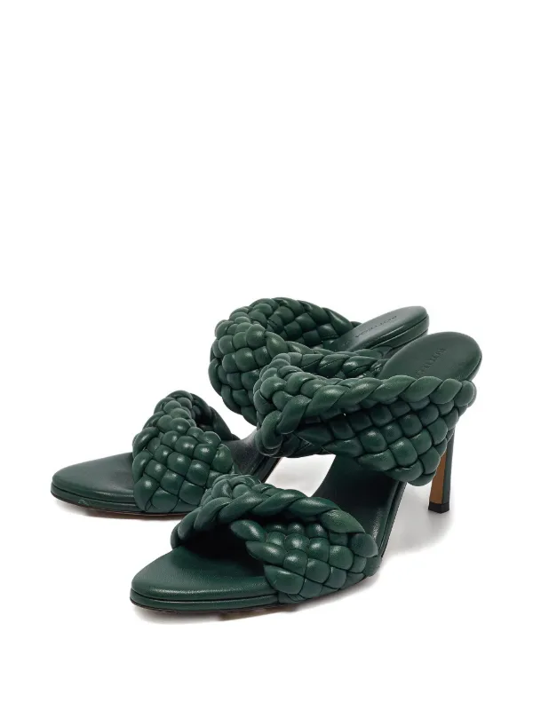 Bottega Veneta Pre-Owned 100mm Curve Braided Leather Sandals Green  FARFETCH IN