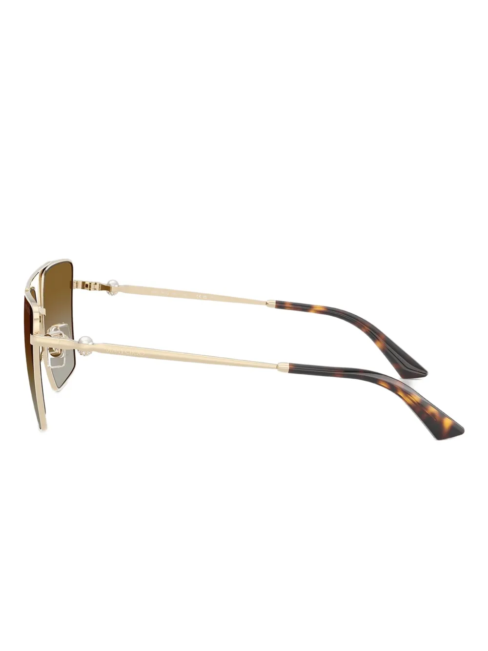 Jimmy Choo Eyewear Zonnebril met vierkant montuur Goud