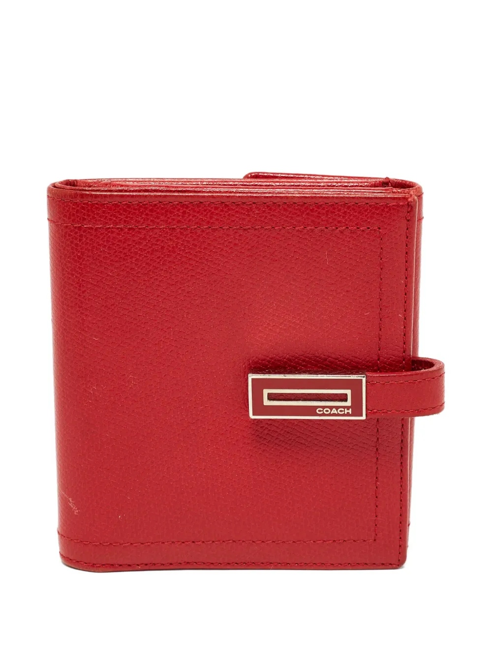 pre-owned leather metal-accent wallet