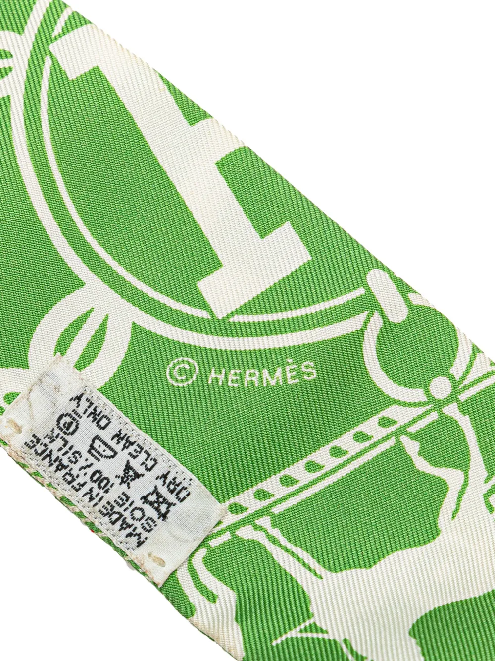 Pre-owned Hermes 1990-2024 Ex Libris Twisty Silk Twilly Scarf Scarves