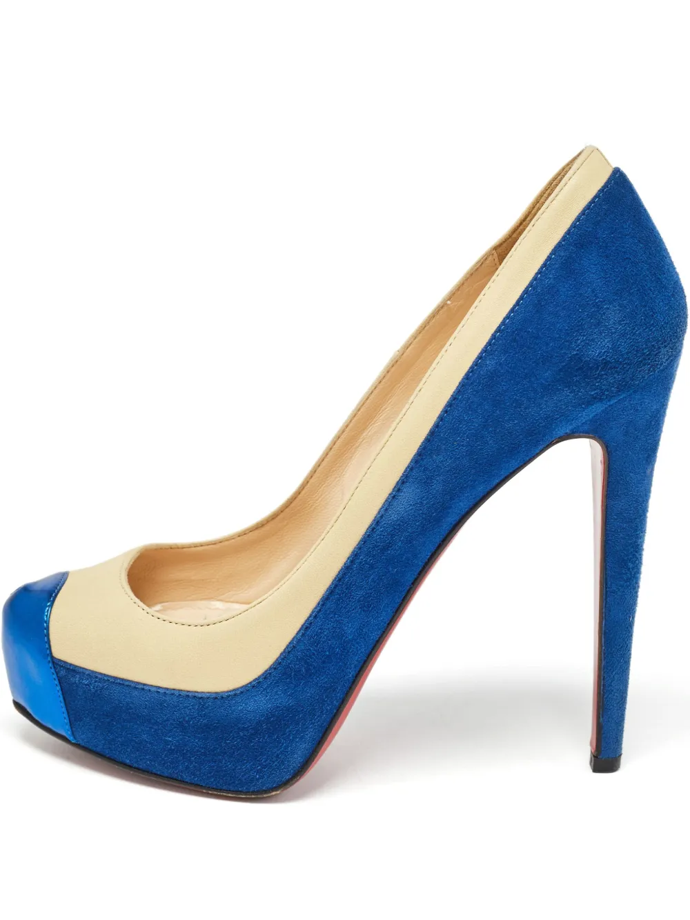 Christian Louboutin Pre-Owned 2024 バイカラーパンプス 130mm - ブルー Christian Louboutin Pre-Owned 2024 バイカラーパンプス 130mm - ブルー