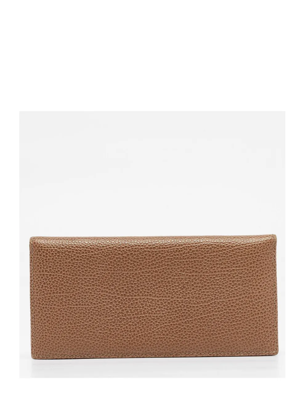 Pre-owned Carolina Herrera Vintage Ch Leather Grain Wallet In Brown