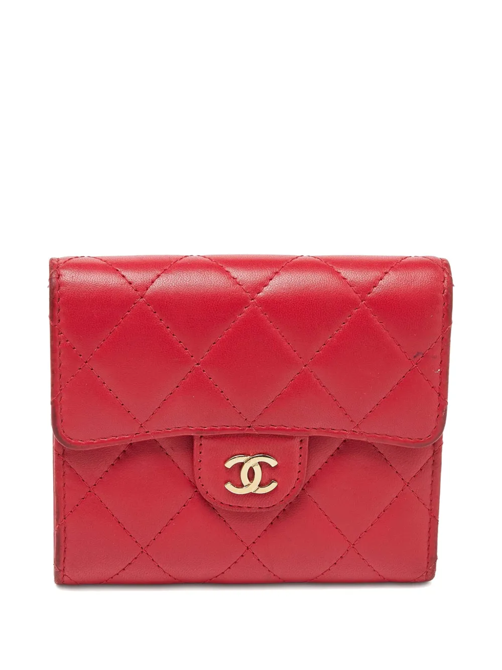 CHANEL Pre-Owned quilted leather wallet - レッド CHANEL Pre-Owned quilted leather wallet - レッド