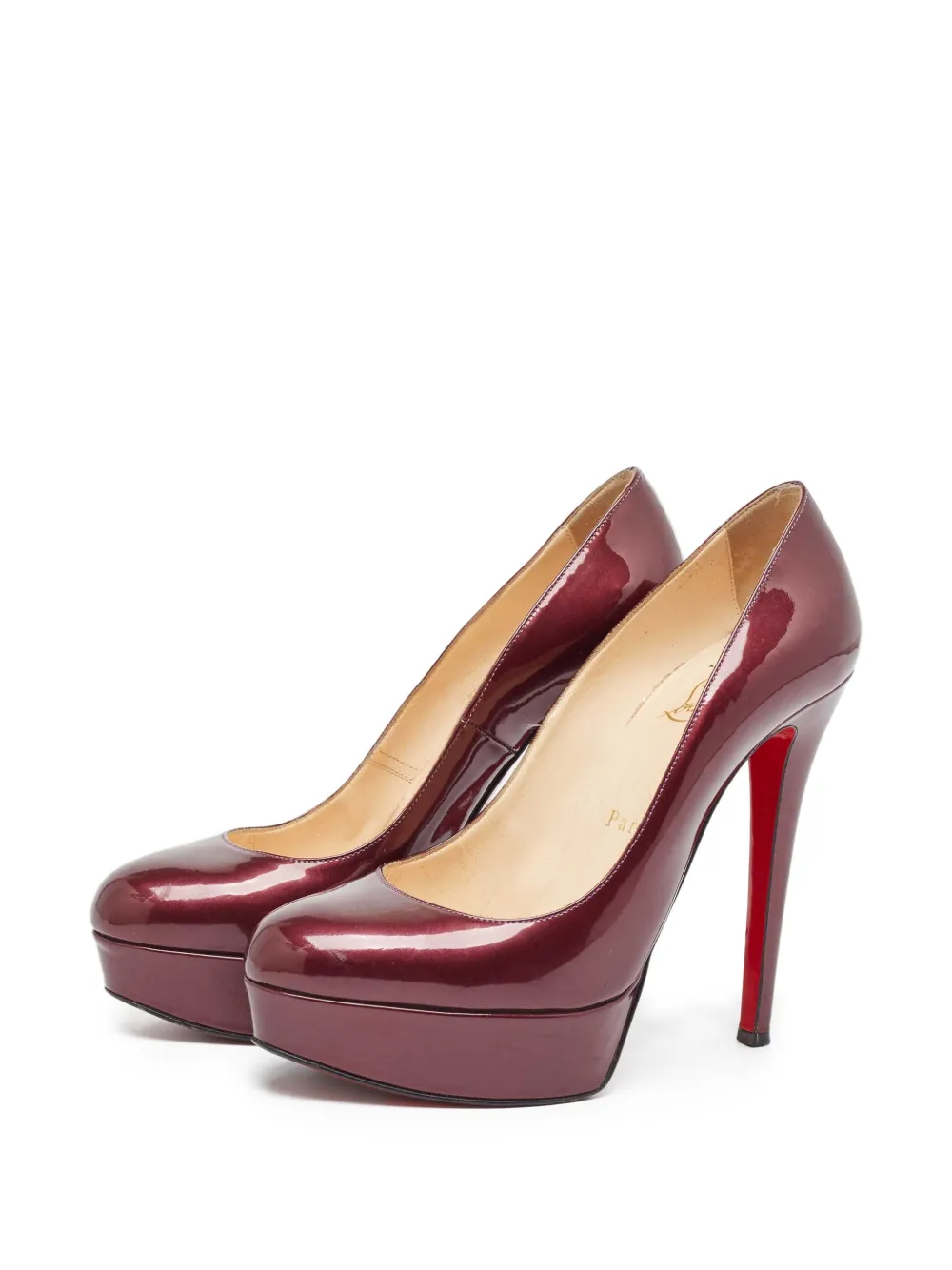 Christian Louboutin Pre-Owned 110 mm leren pumps met plateauzool - Rood