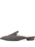 Nicholas Kirkwood pre-owned glitter pointed-toe mules - Grey