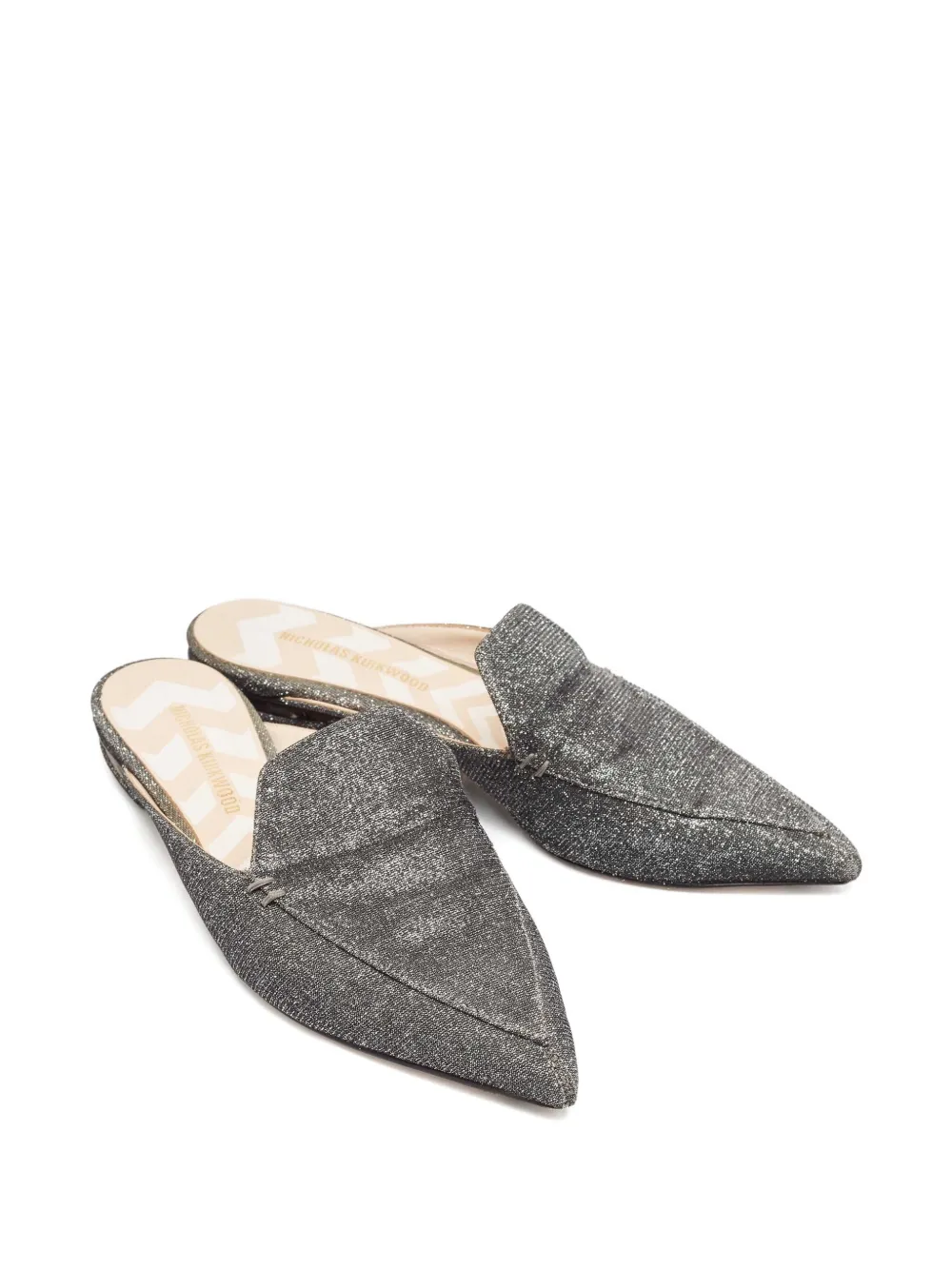 Nicholas Kirkwood Pre-owned glitter muiltjes met puntige neus - Grijs