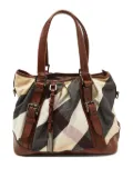 Burberry Pre-Owned Checked canvas tote bag - Brown