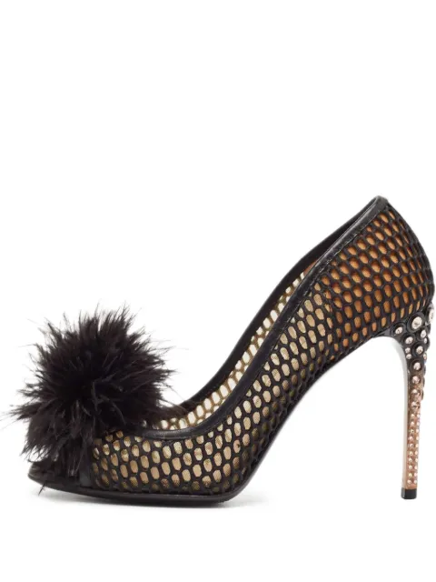 Miu Miu Pre-Owned 100mm feather-embellished pumps