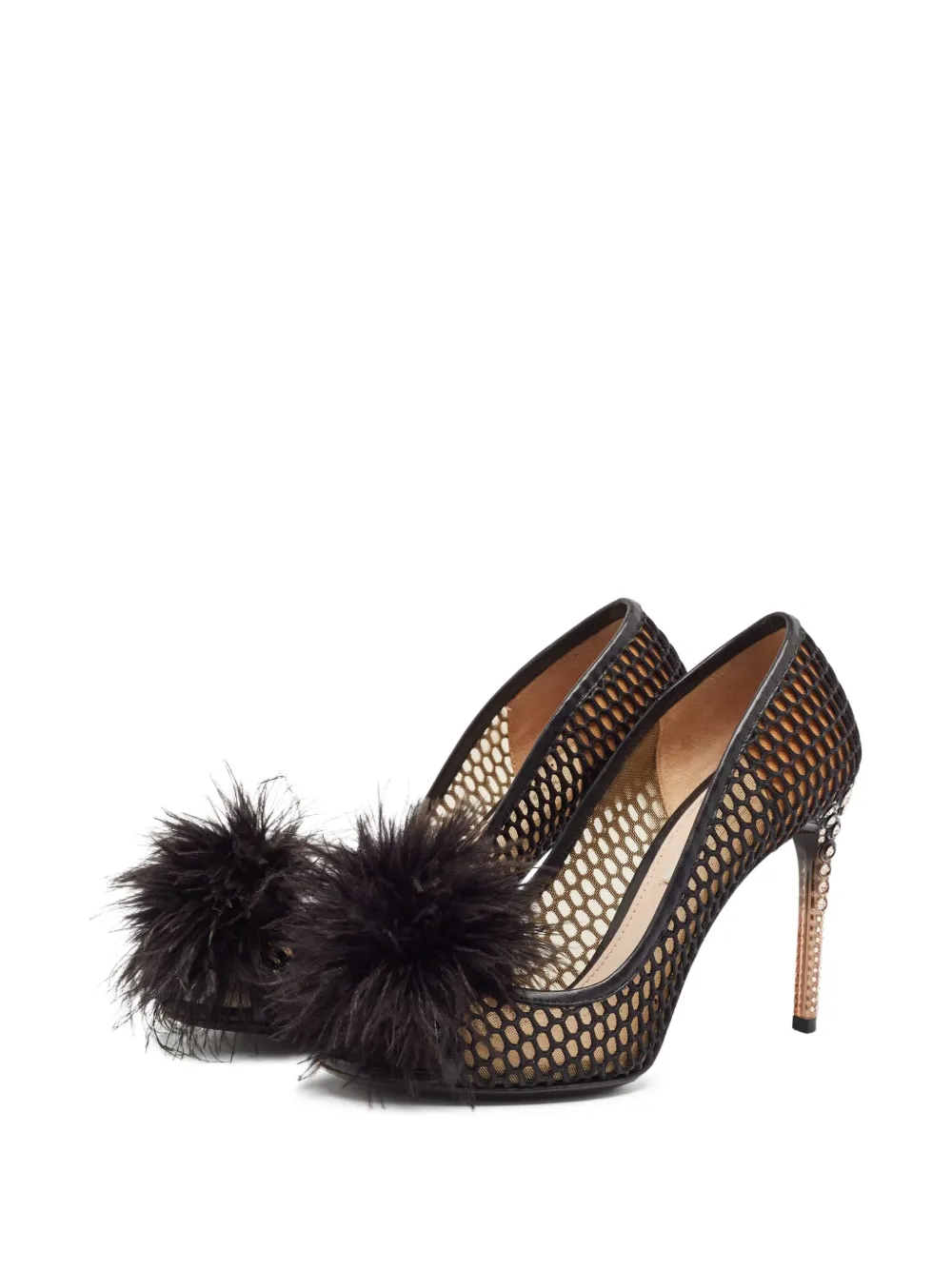 Miu Miu Pre-Owned 100mm feather-embellished pumps | Image 2