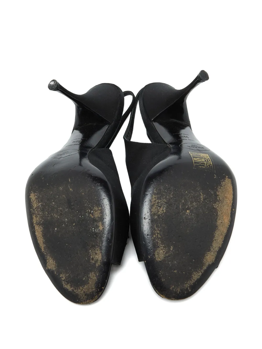 Prada Pre-Owned 110 mm satijnen sandalen Zwart
