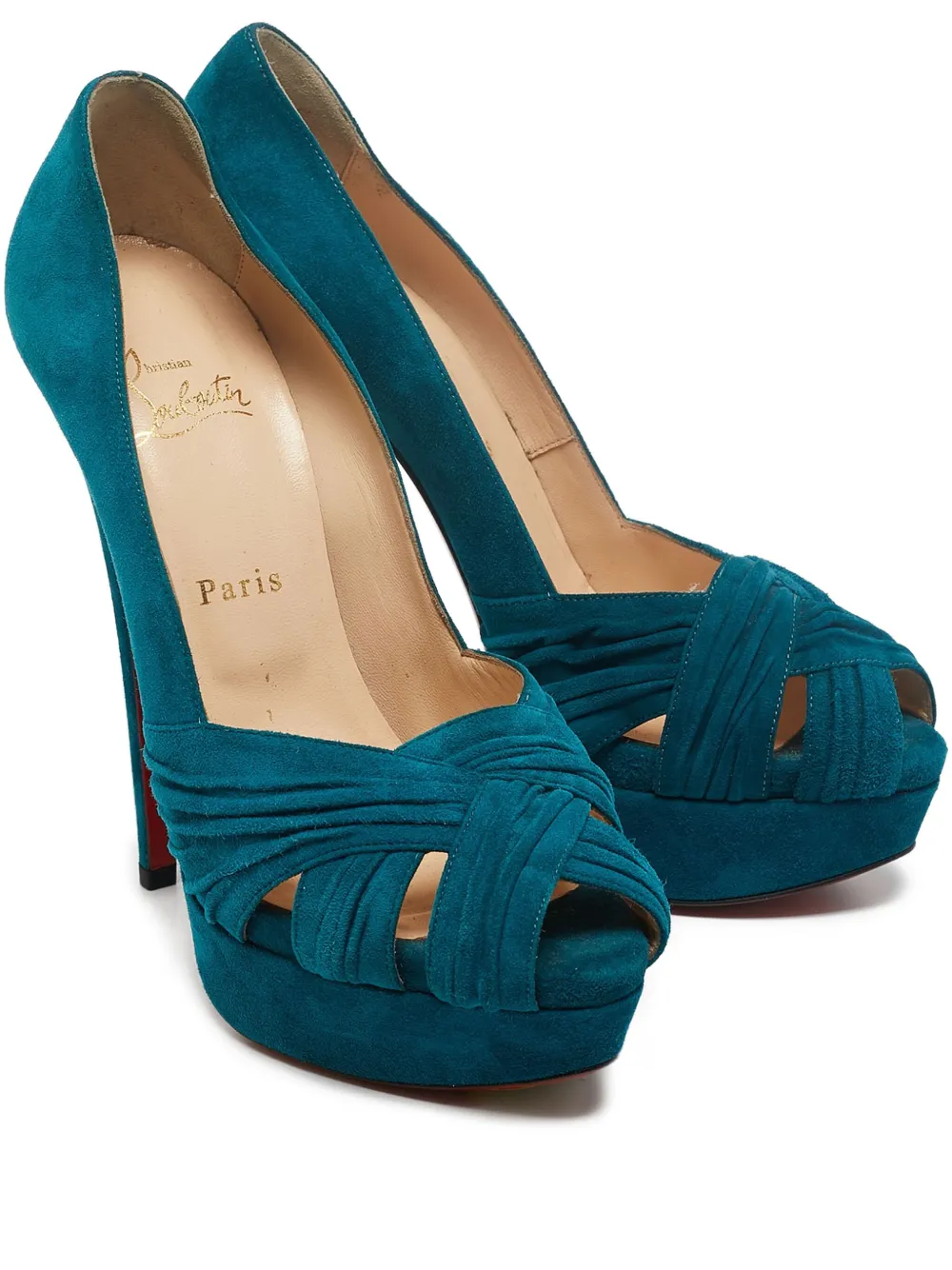 Christian Louboutin Pre-Owned Aborina 150mm プラットフォームパンプス - ブルー Christian Louboutin Pre-Owned Aborina 150mm プラットフォームパンプス - ブルー