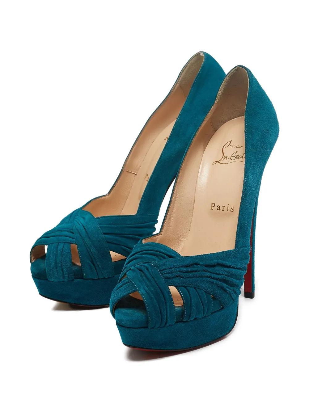 Christian Louboutin Pre-Owned 150 mm Aborina pumps met plateauzool - Blauw