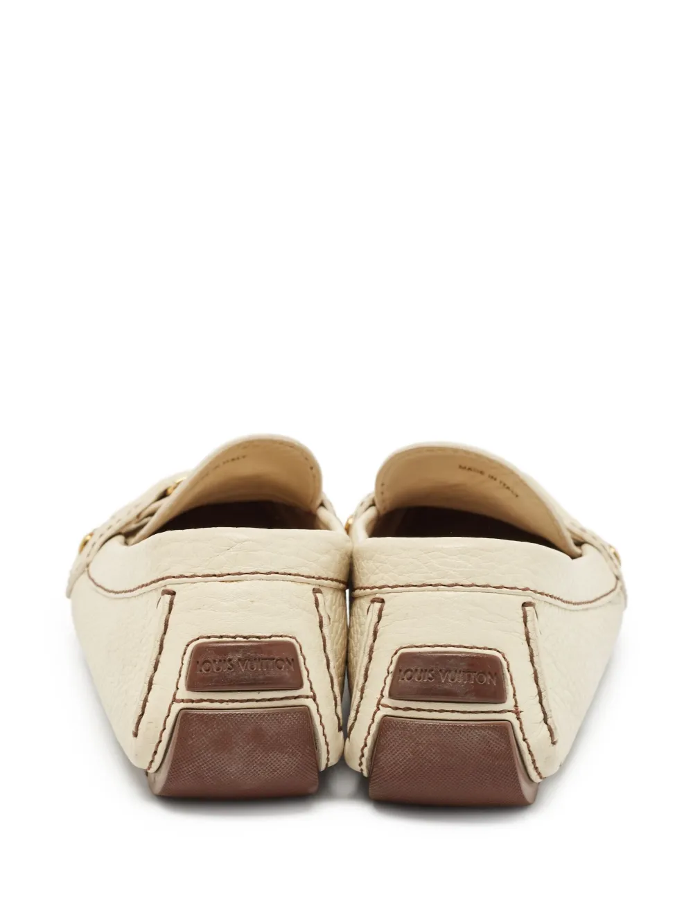 Louis Vuitton Pre-Owned Leren loafers met logo - Beige