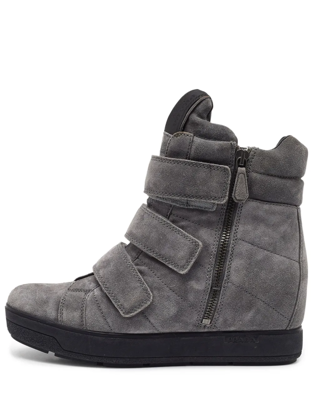 Prada Pre-Owned 2023 suede sneakers - グレー Prada Pre-Owned 2023 suede sneakers - グレー
