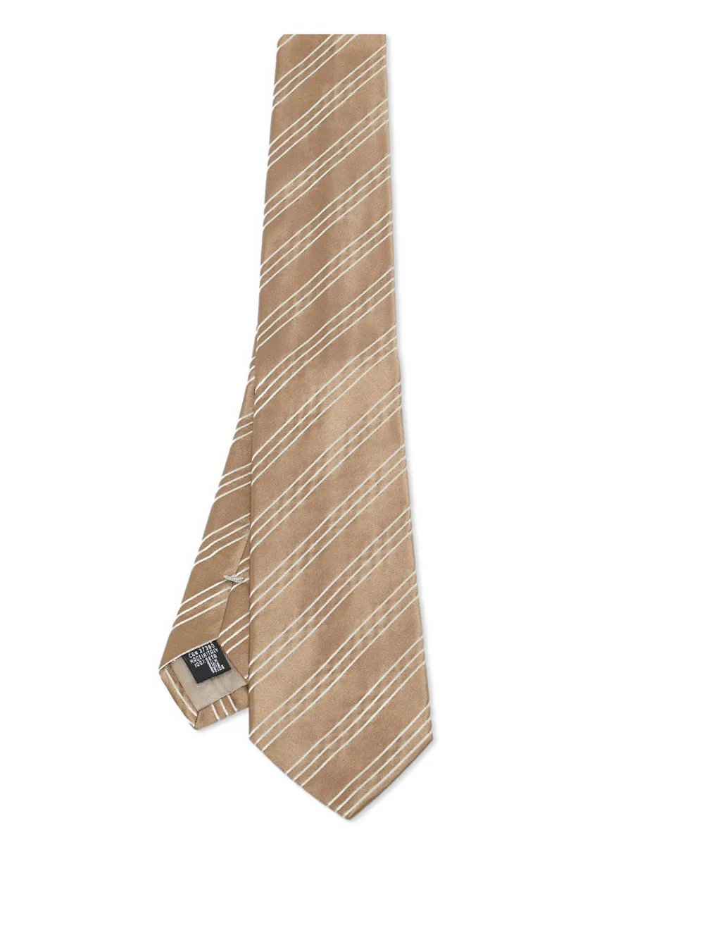 Emporio Armani Pre-Owned striped silk tie | Brown | Image 1