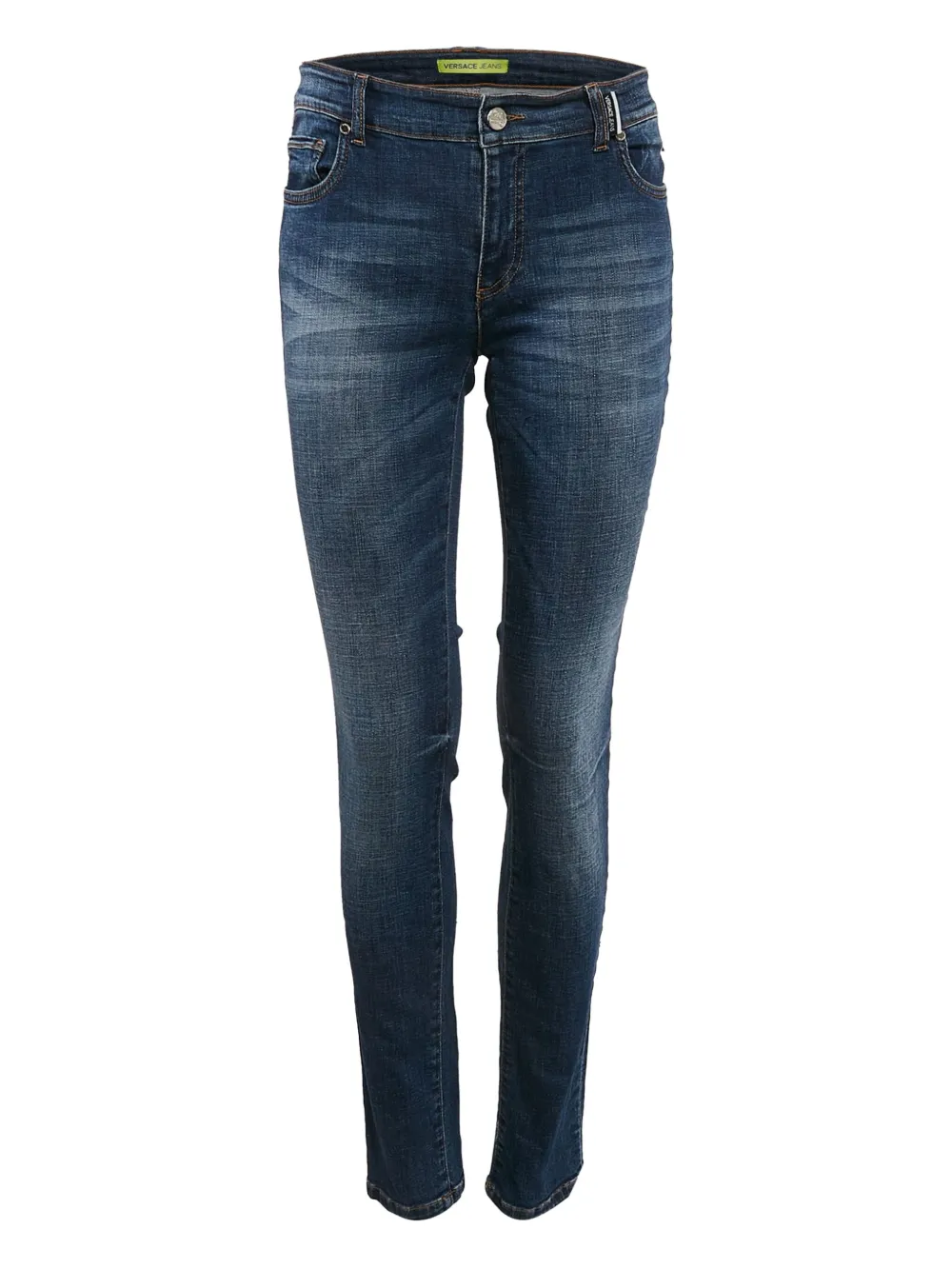 Pre-owned Versace 2023 Embroidered Rhinestone Jeans