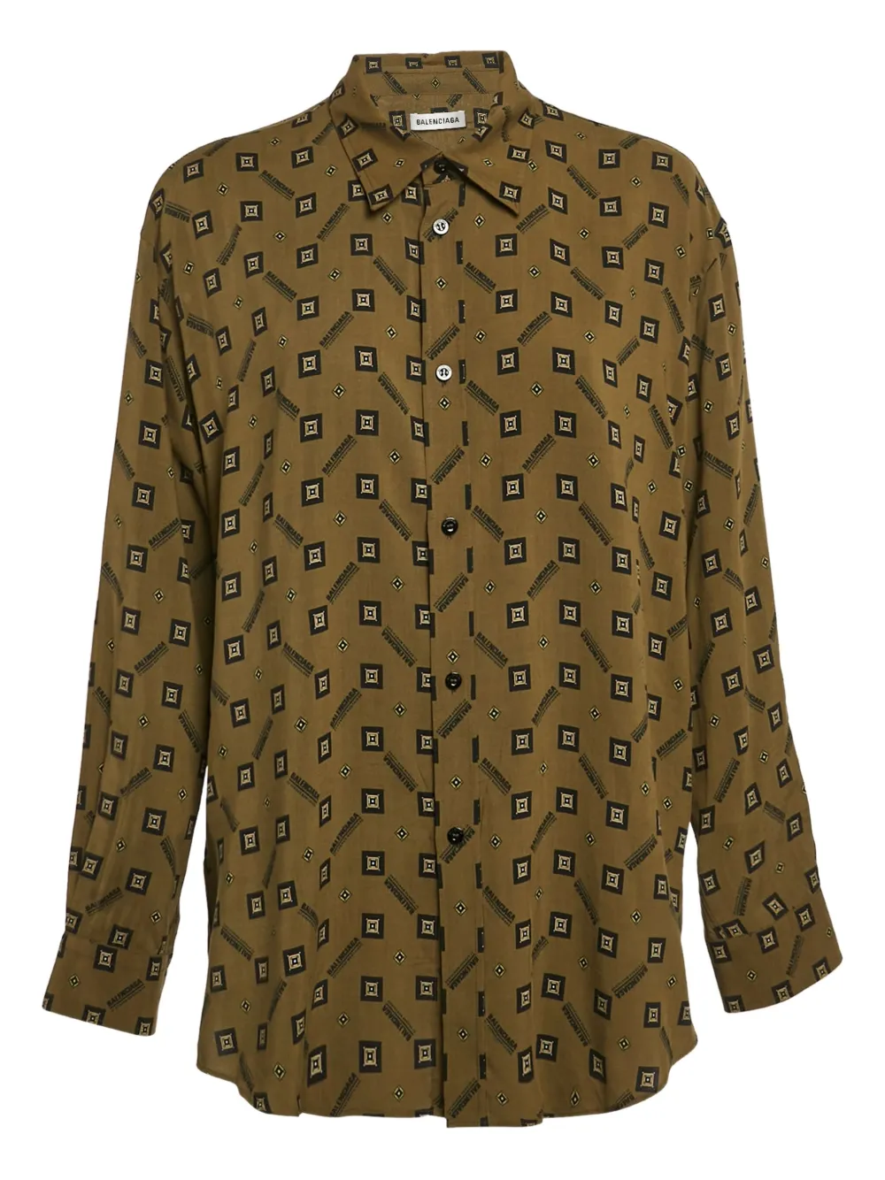 geometric-print shirt
