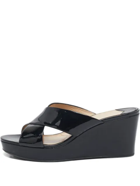 Prada Pre-Owned Wedge-Sandalen mit überkreuzten Riemen 80mm