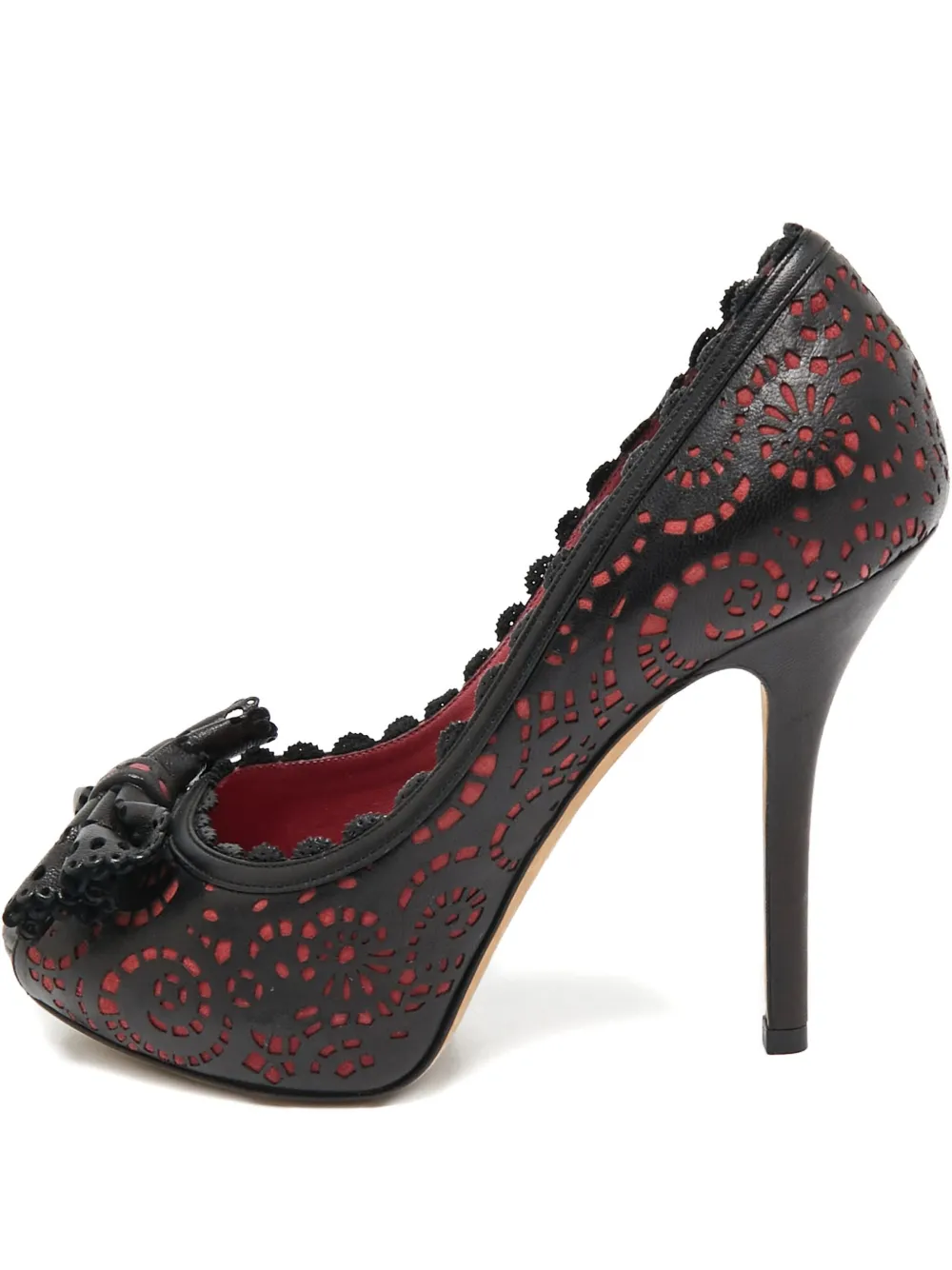 Christian Dior Pre-Owned 125mm bow-detailing heeled pumps - ブラック Christian Dior Pre-Owned 125mm bow-detailing heeled pumps - ブラック