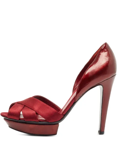 Sergio Rossi pre-owned 115mm satin peep-toe pumps