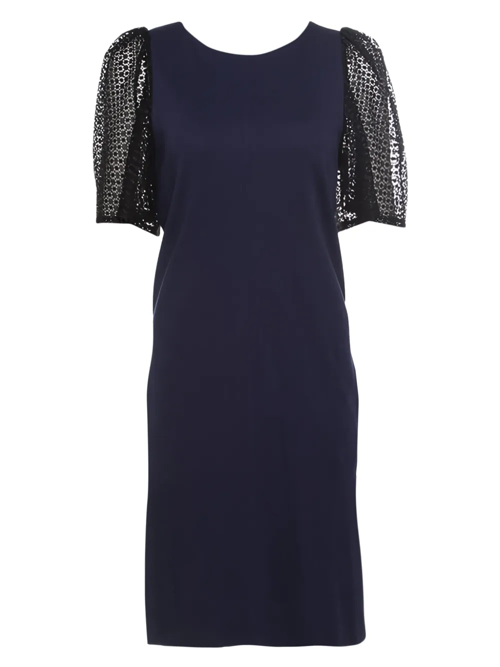 puff-sleeve midi dress