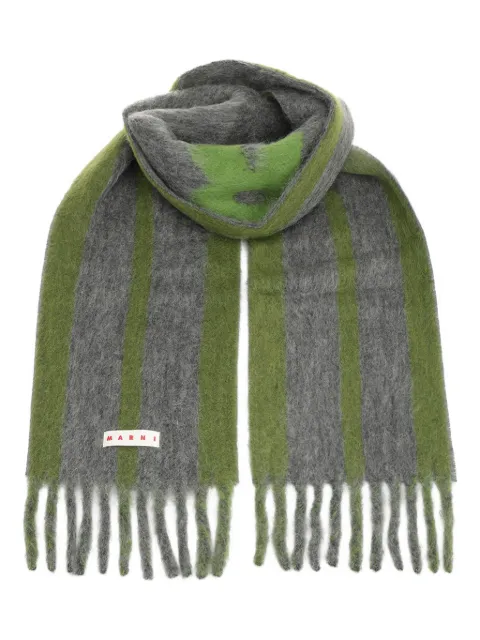 Marni striped fringed scarf