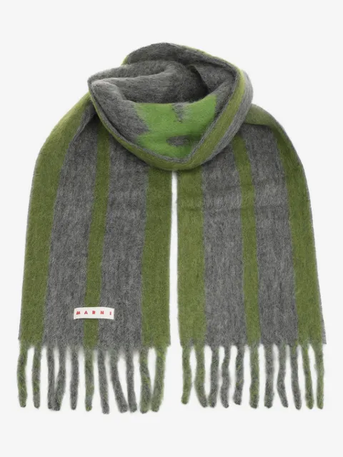 Marni striped fringed scarf