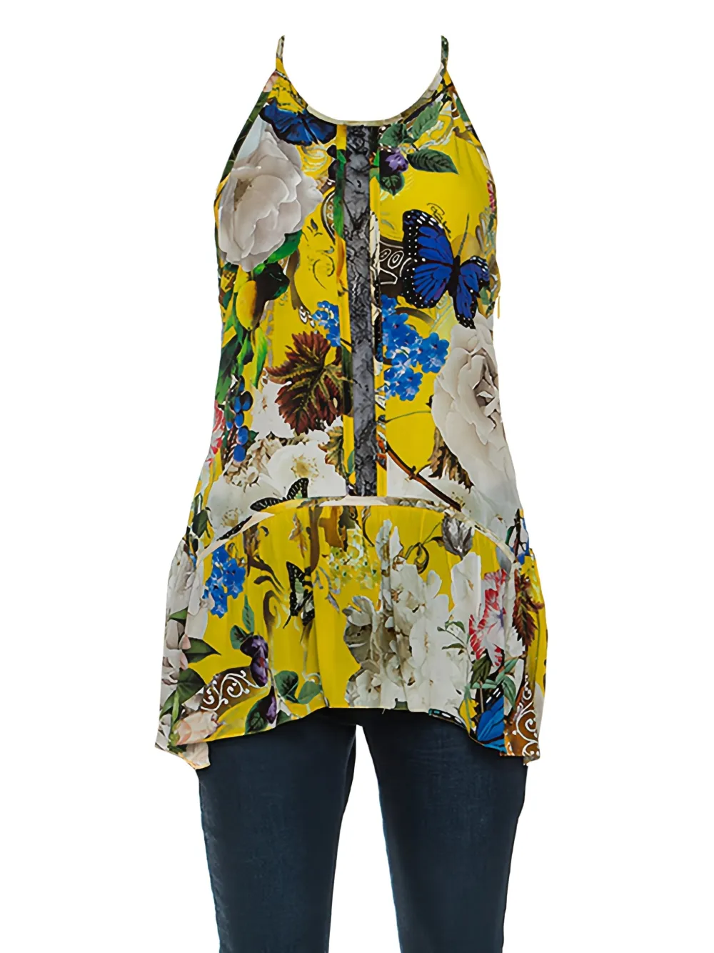 floral-print peplum top