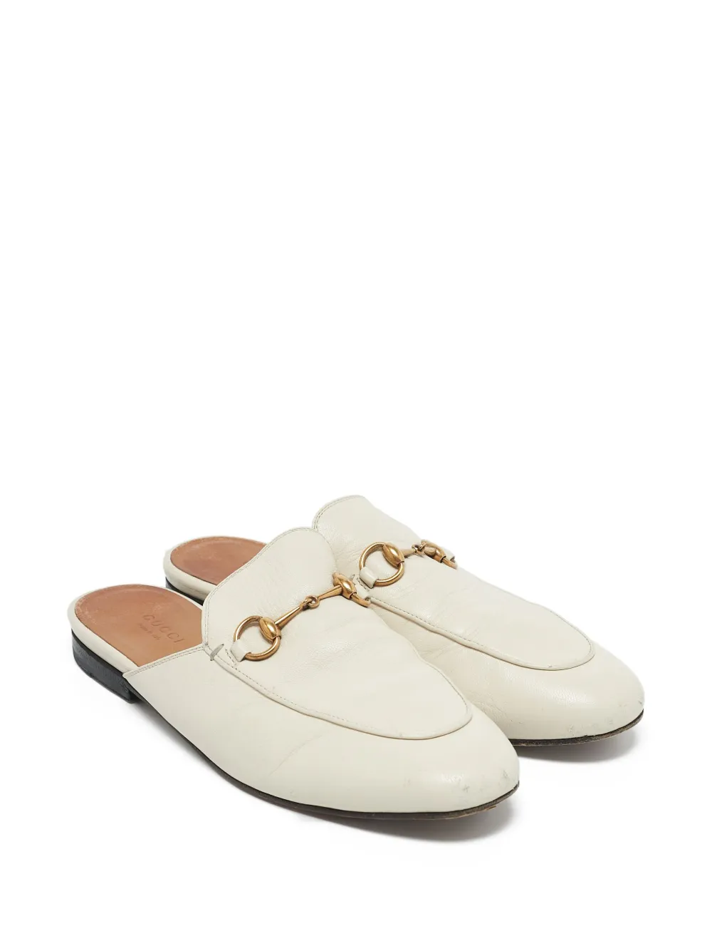 Gucci Pre-Owned Muiltjes met Horsebit-detail - Wit
