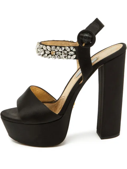 Prada Pre-Owned sandalias de satén con tacón de 140mm