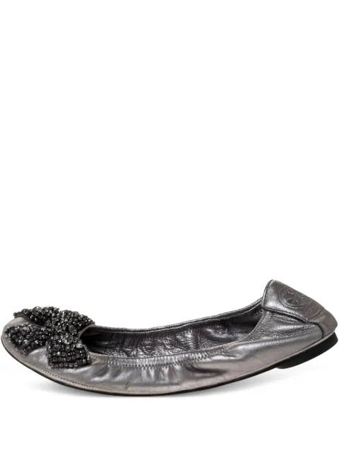 Tory Burch pre-owned beaded-bow ballet flats
