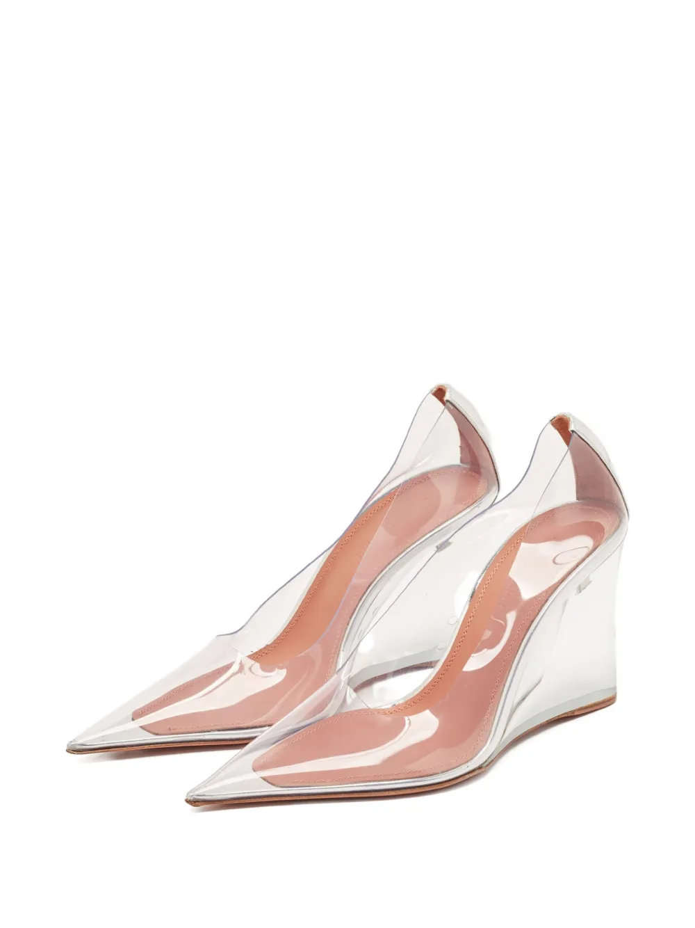Amina Muaddi Pre-owned 90 mm Ane Glass pumps - Wit