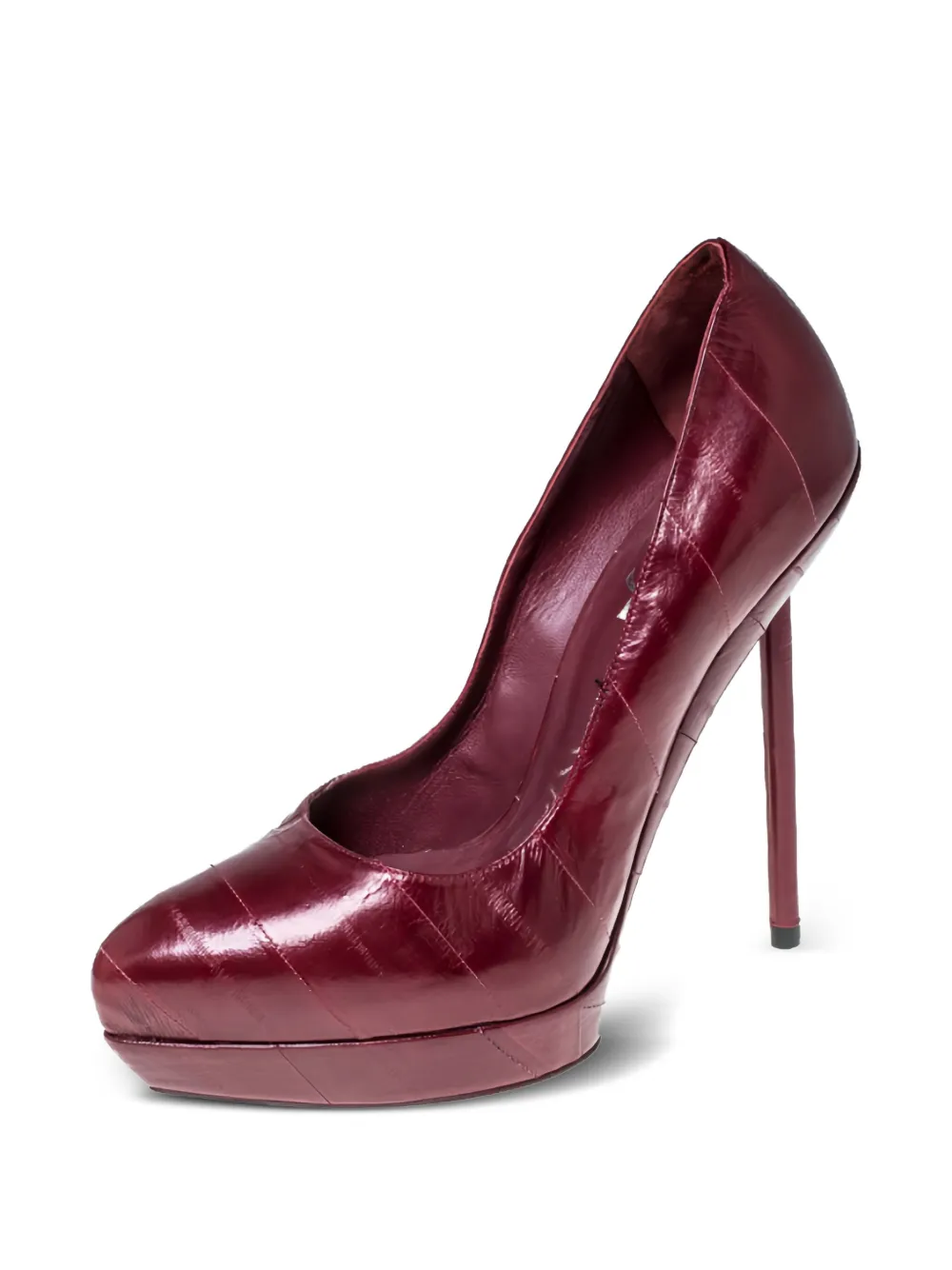 Saint Laurent Pre-Owned 105 mm Divine leren pumps met plateauzool - Rood