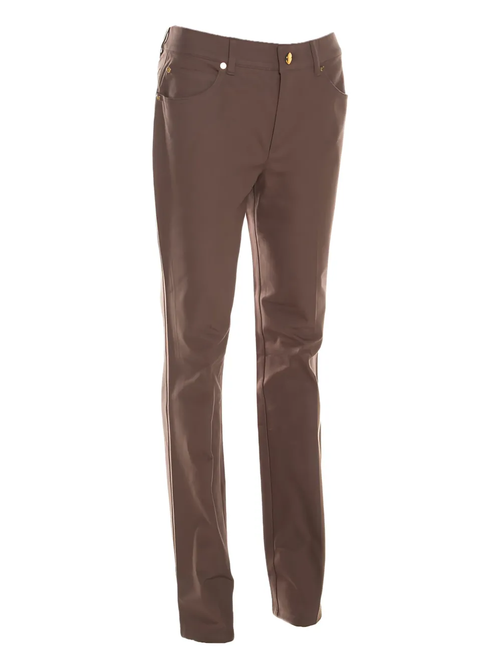  Escada Pre-owned Pantaloni Dritti In Misto Cotone - Marrone 