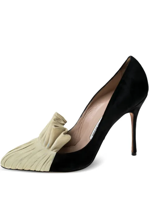 Manolo Blahnik 110mm Arleti suede frill pumps