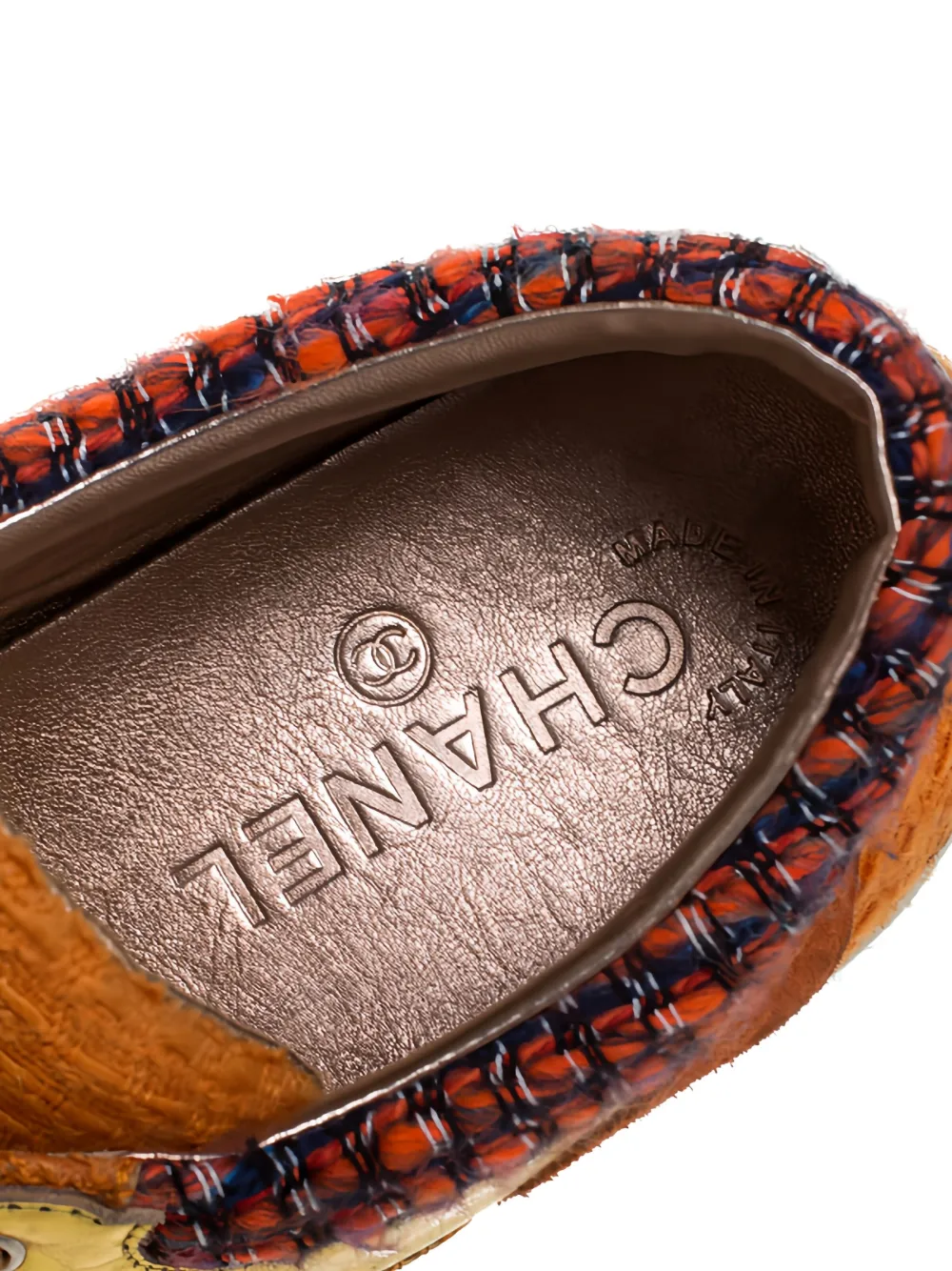 CHANEL Pre-Owned Tweed Sneakers | Orange | FARFETCH CA