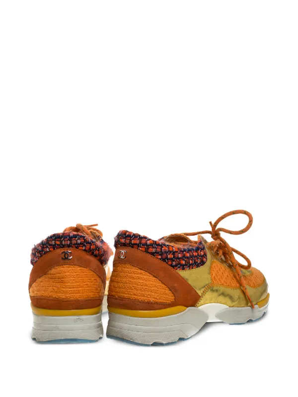 CHANEL Pre-Owned Tweed Sneakers | Orange | FARFETCH CA