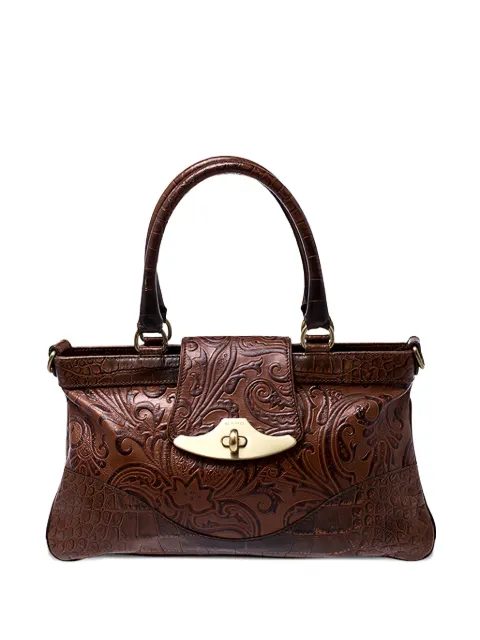 Etro Pre-Owned Paisley-embossed leather handbag