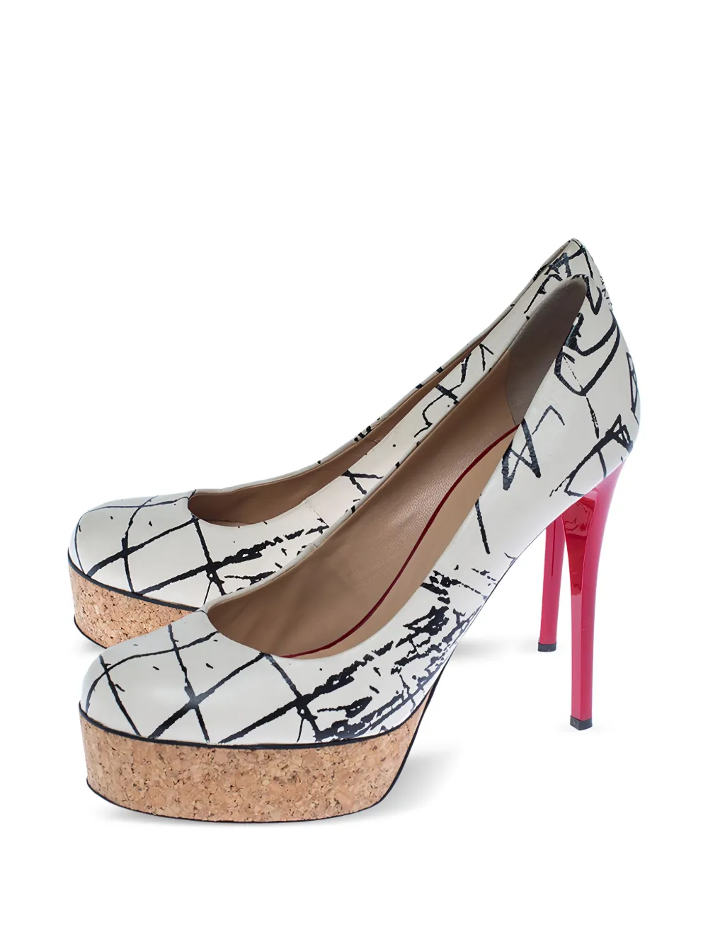 Giuseppe Zanotti 120 mm pumps met abstract patroon en hak - Wit