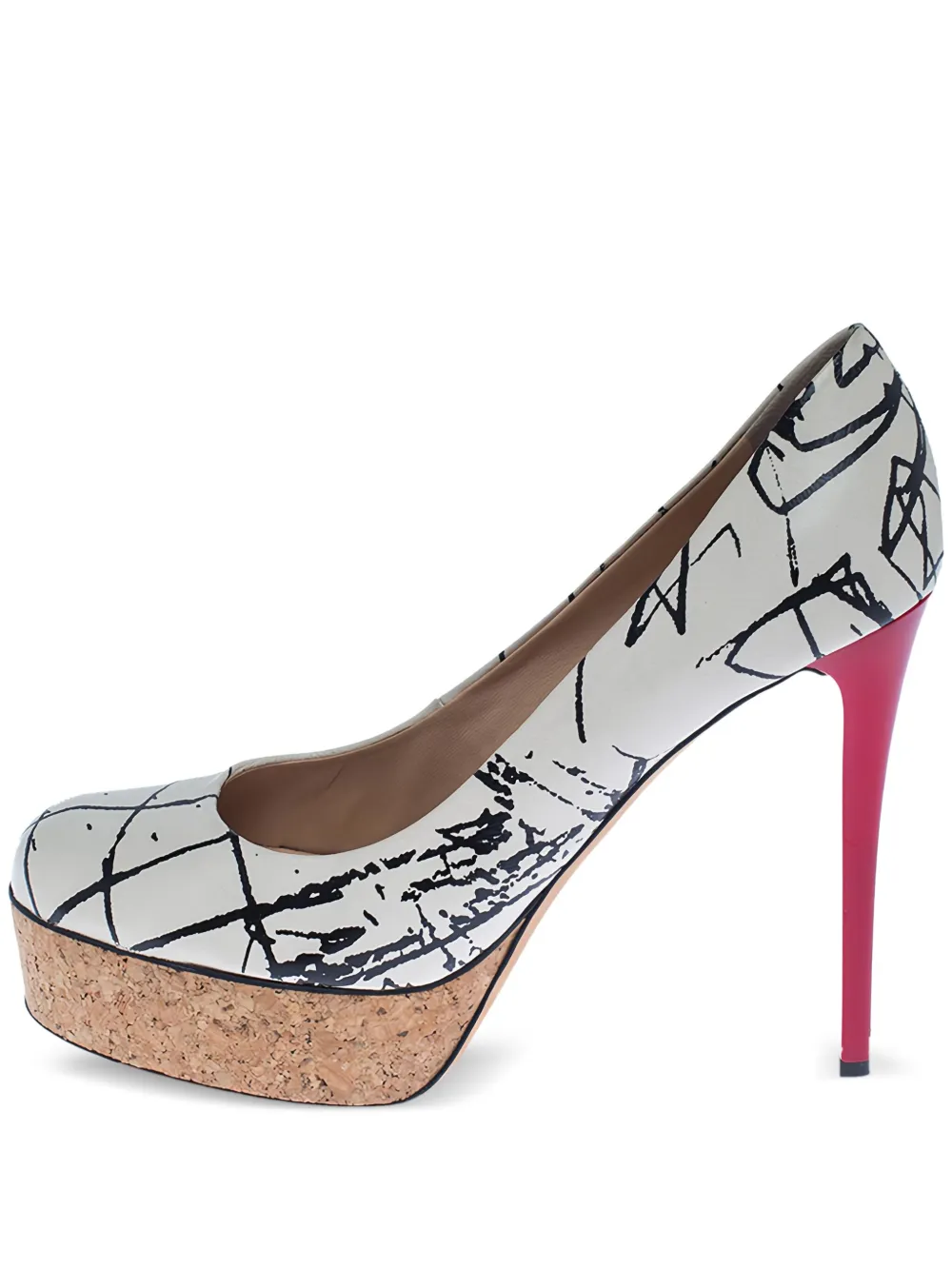 Giuseppe Zanotti 120mm abstract-pattern print heeled pumps | White | Image 1